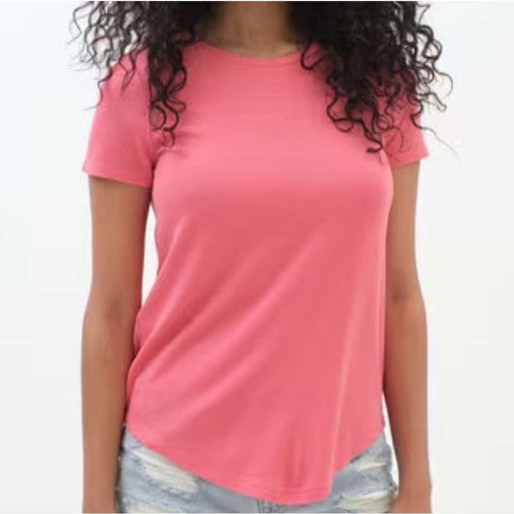 Aeropostle Women's Pink Seriously Soft Perfect Crew T-Shirt